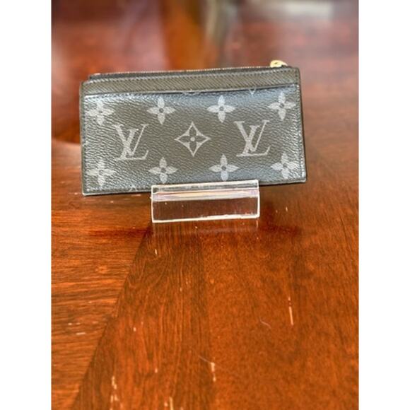 LOUIS VUITTON Coin Card Holder Wallet in Black Eclipse Monogram - Picture 2 of 11